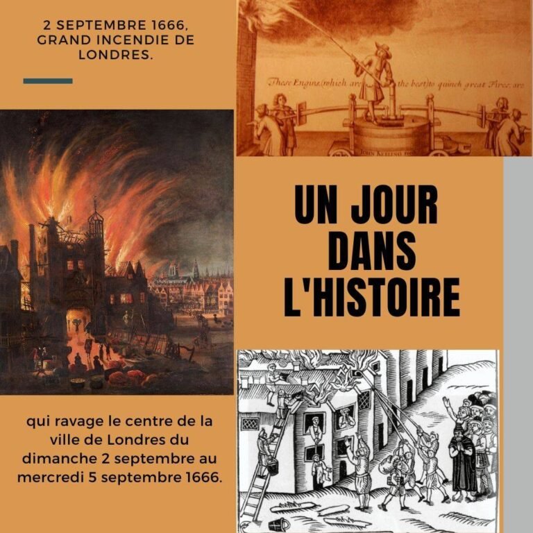 2 septembre 1666, grand incendie de Londres.