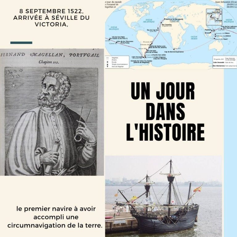 8 septembre 1522, arrivée à Séville du Victoria,