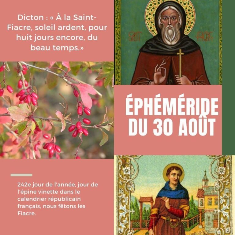 30 août, Saint Fiacre,