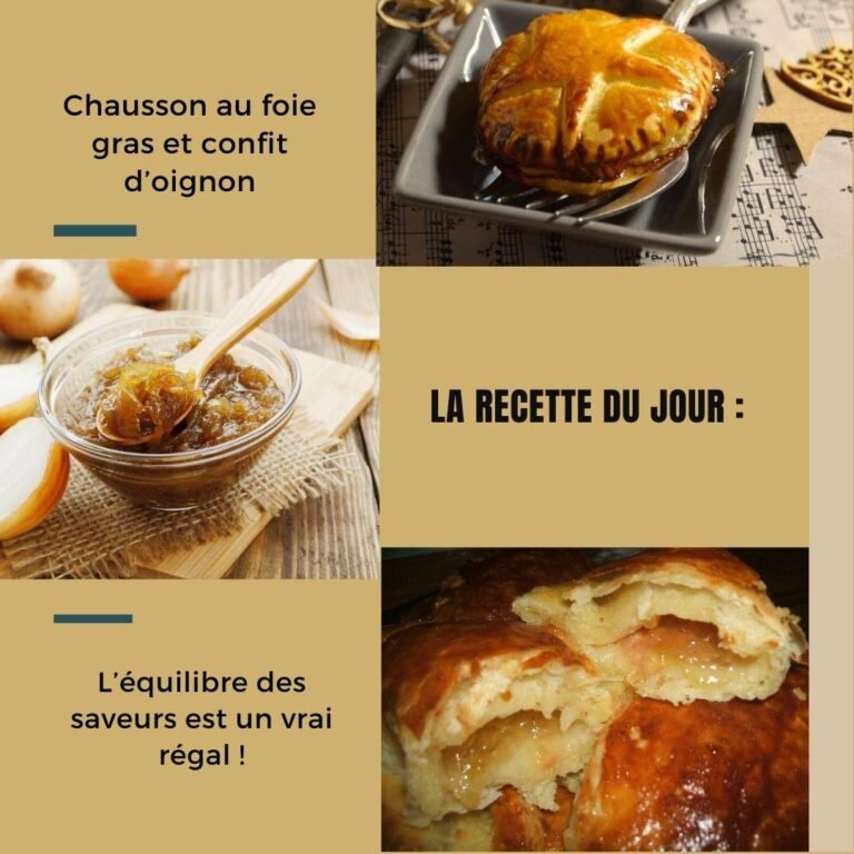 Chausson au foie gras et confit d’oignon