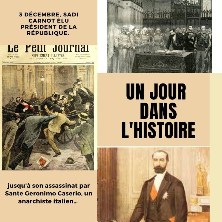 3 décembre, Sadi Carnot élu président de la République.
