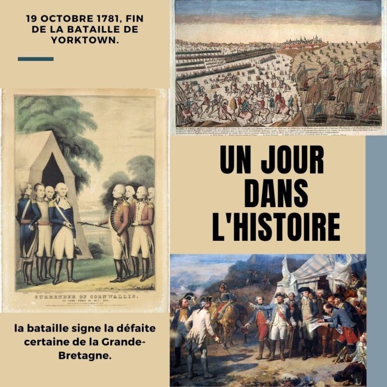 19 octobre 1781, fin de la bataille de Yorktown.