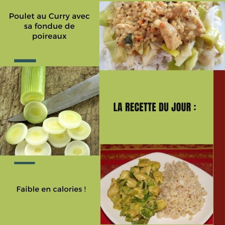 Poulet au Curry avec sa fondue de poireaux