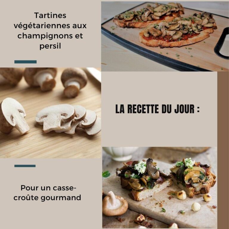 Tartines végétariennes aux champignons et persil