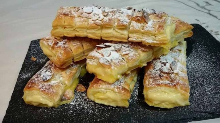 Chaussons crème pâtissière et amandes