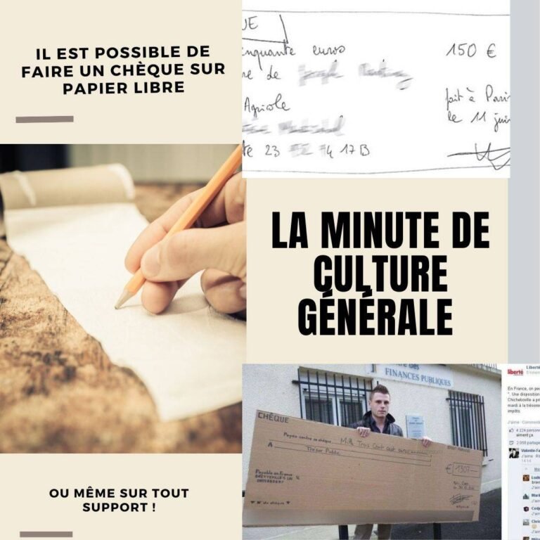 Il est possible de faire un chèque sur papier libre