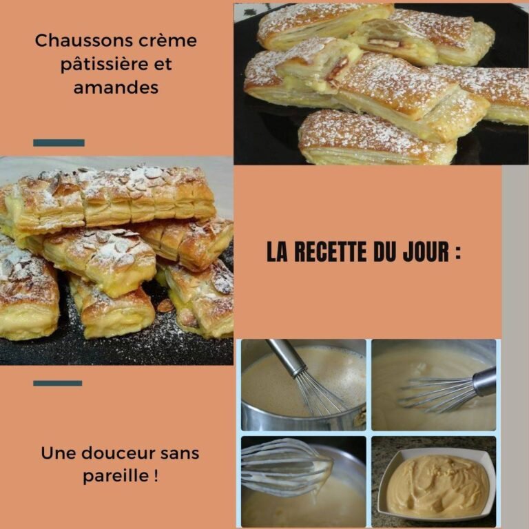 Chaussons crème pâtissière et amandes