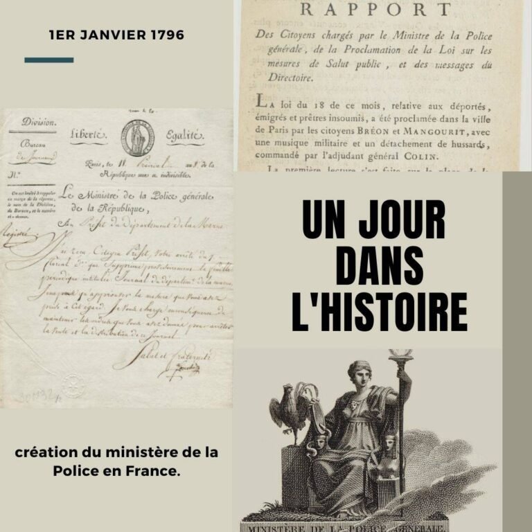 1er janvier 1796, création du ministère de la Police en France.