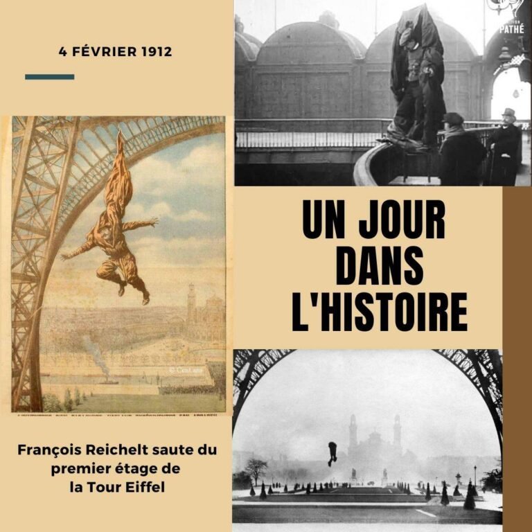 4 février 1912, François Reichelt saute du premier étage de la Tour Eiffel