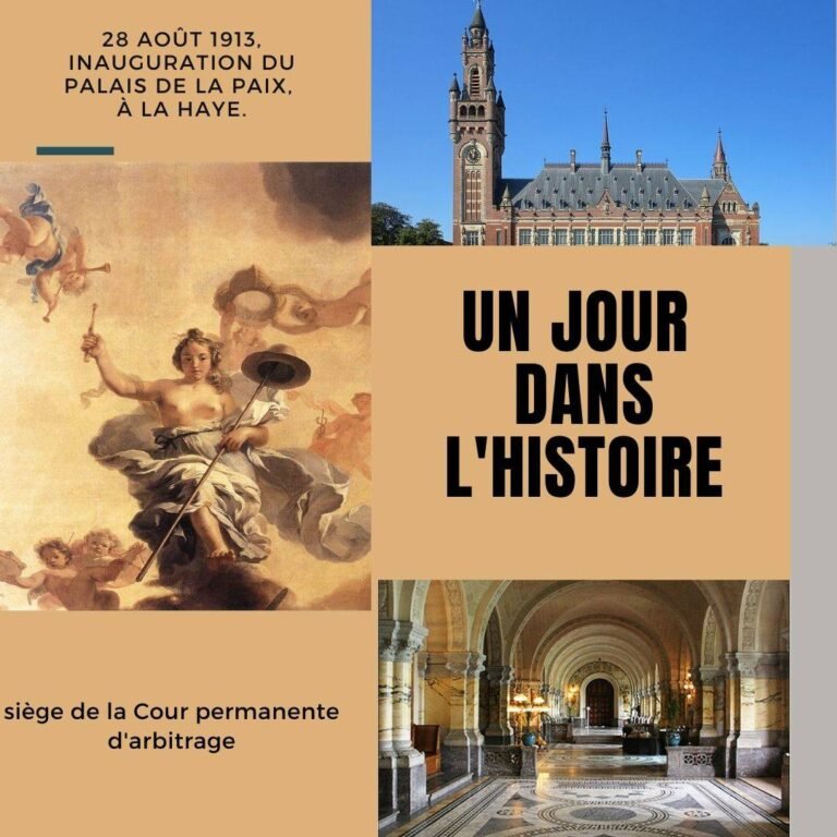 28 août 1913, inauguration du palais de la paix, à La Haye.