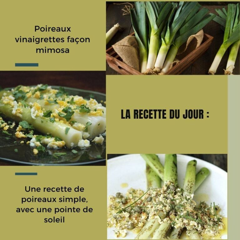 Poireaux vinaigrettes façon mimosa