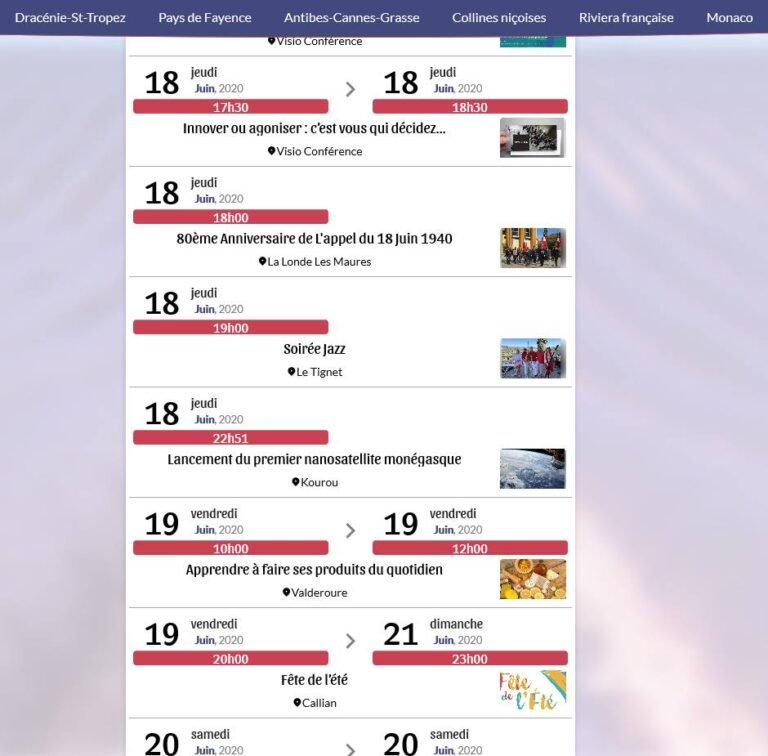 L’agenda économique et culturel