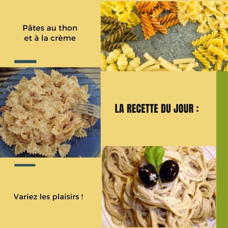 Pâtes au thon et à la crème