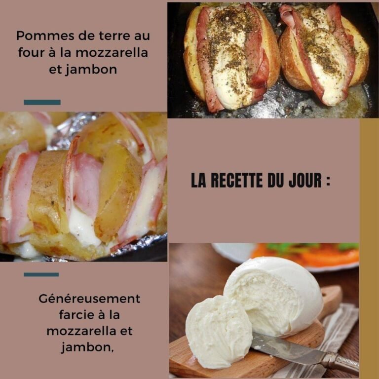 Pommes de terre au four à la mozzarella et jambon