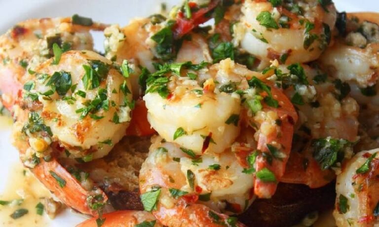 Crevettes sautées ail et persil
